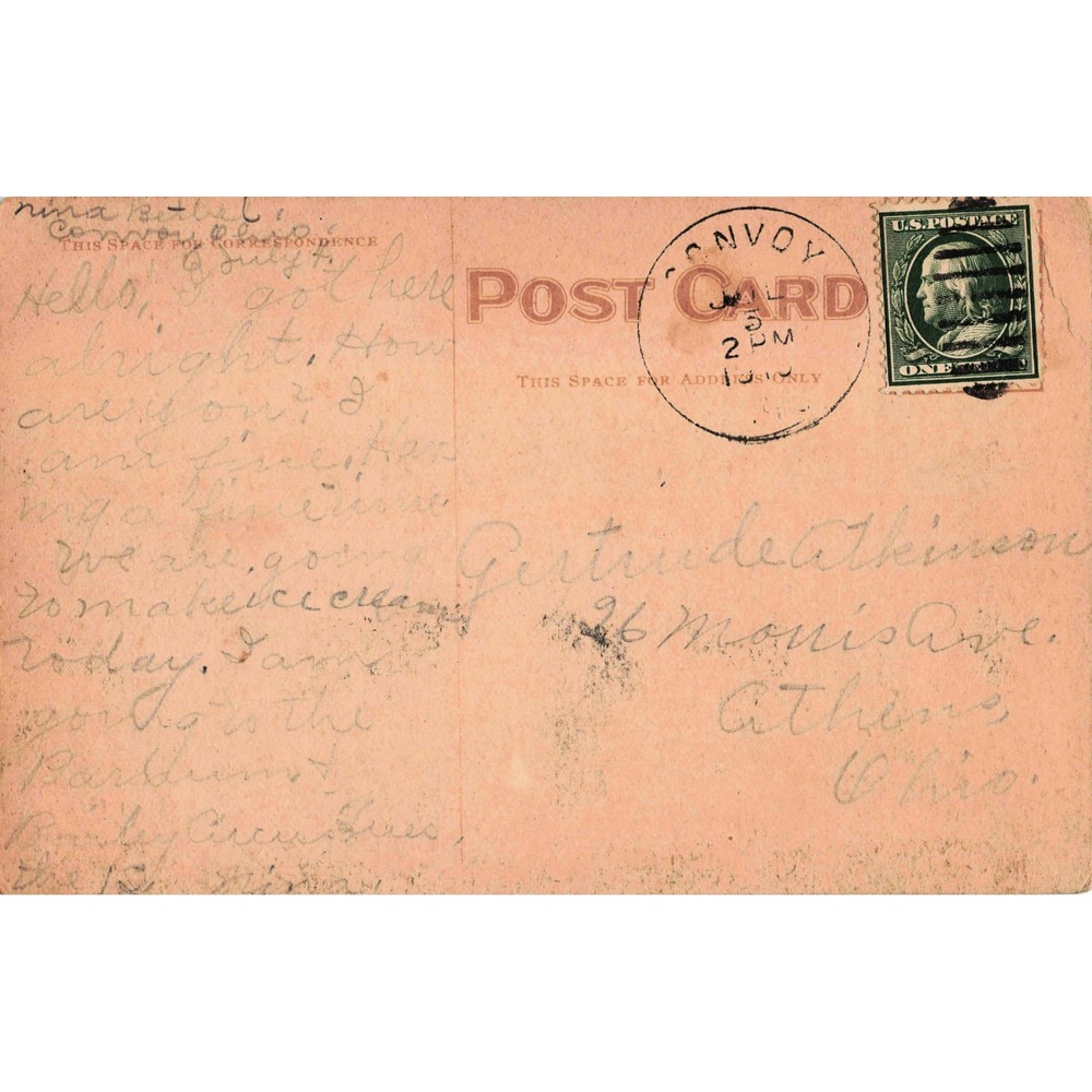 Van Wert Ohio OH Brumback Library Vintage Postcard 1910 Divided Back Architectur - Picture 2 of 2